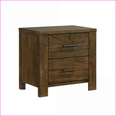 Table de chevet 2 tiroirs Rustic Oak