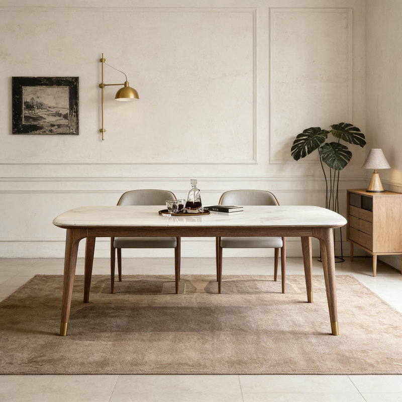 Luxury Rectangle Marble Dining Table Sets