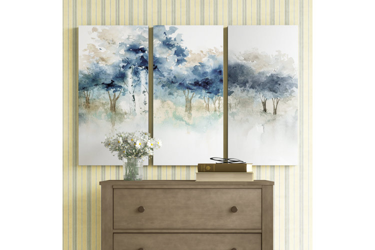 'Waters Edge I' - 3 Piece Wrapped Canvas Multi-Piece Image Print