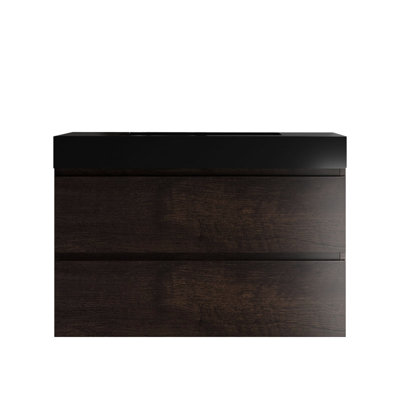 Bassin en quartz d'ingénierie noir mat - donnant aux salles de bain un nouveau look contemporain redéfinissant l'élégance de la salle de bain