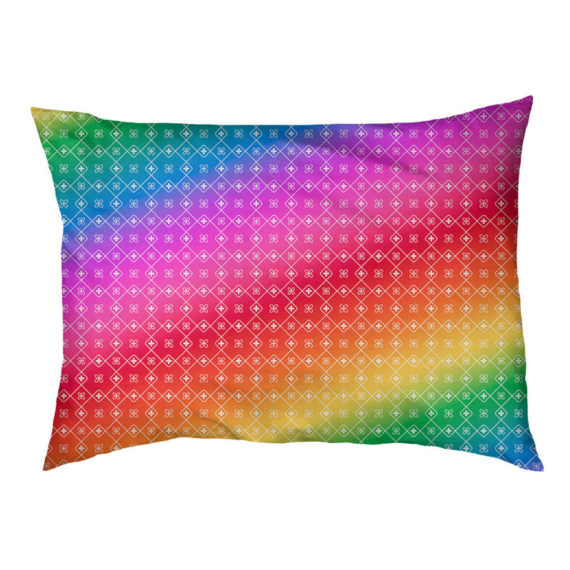 Coussin Campion, Moyen - L 42,5 po x l 32,5 po, Rose, rouge et jaune