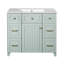 Meuble-lavabo vert 36 po avec lavabo en céramique, portes à fermeture douce, 2 tiroirs doubles et 2 tiroirs standard, tablette réglable, meuble-lavabo