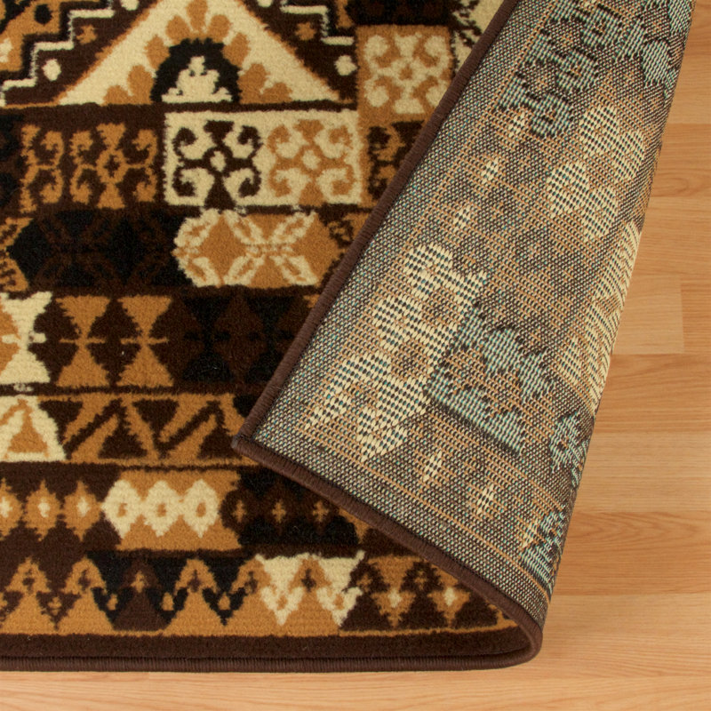 Tapis brun / beige / noir Padillo, Rectangulaire 8 pi x 10 pi