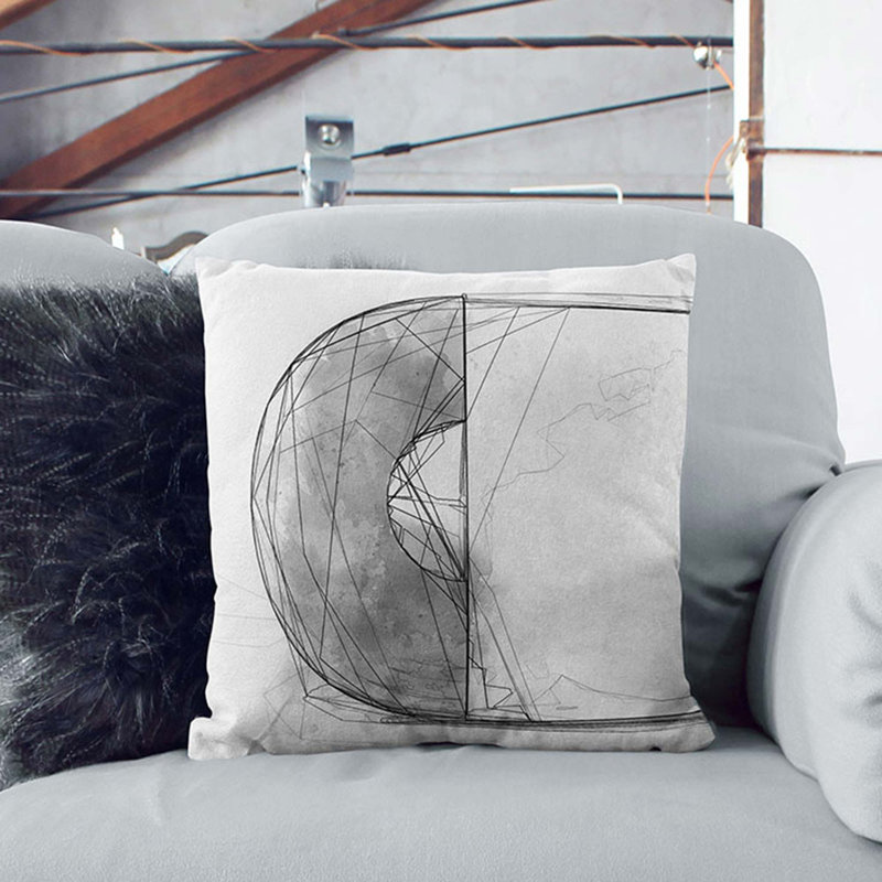 Square Cushion, 40cm H x 40cm W x 15cm D, Stone