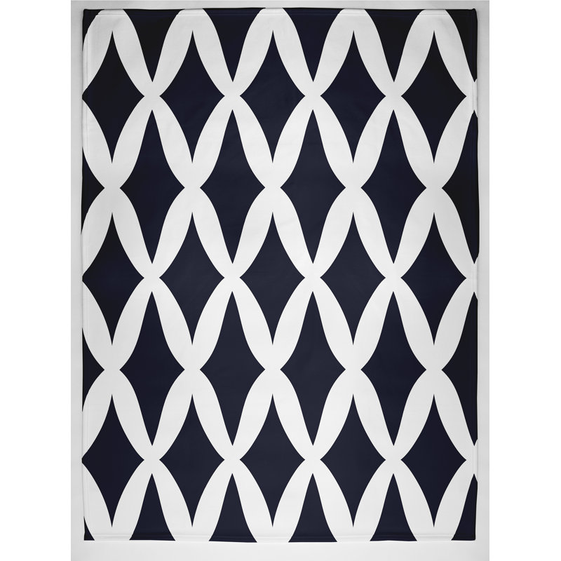 Audra Plain Weave / Muslin Throw Blanket, Navy
