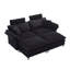 Canapé modulaire d'appartement avec repose-pieds, velours côtelé 85,8 po (canapé noir 85,8 po, pour bureau