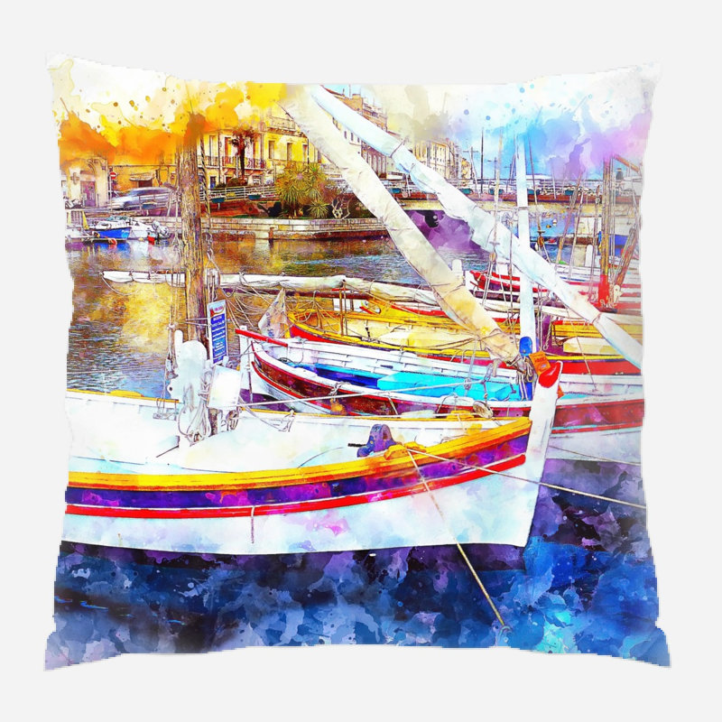 Coussin décoratif bateau Perrotta, Microsuède, Intérieur