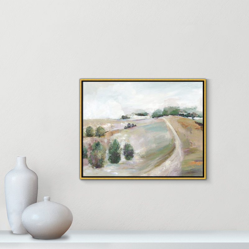 Kel Country Road Hill by Allison Pearce - Floater Frame Print on Canvas, 23.5" H x 29.5" W, Gold