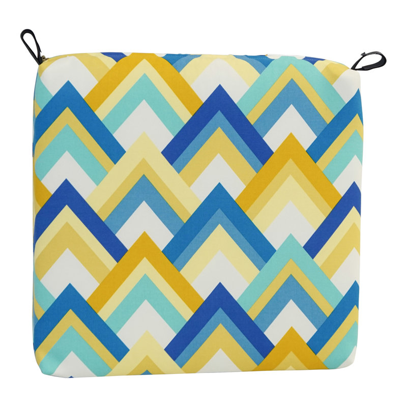 Outdoor 3'' Seat Cushion, Green/Yellow