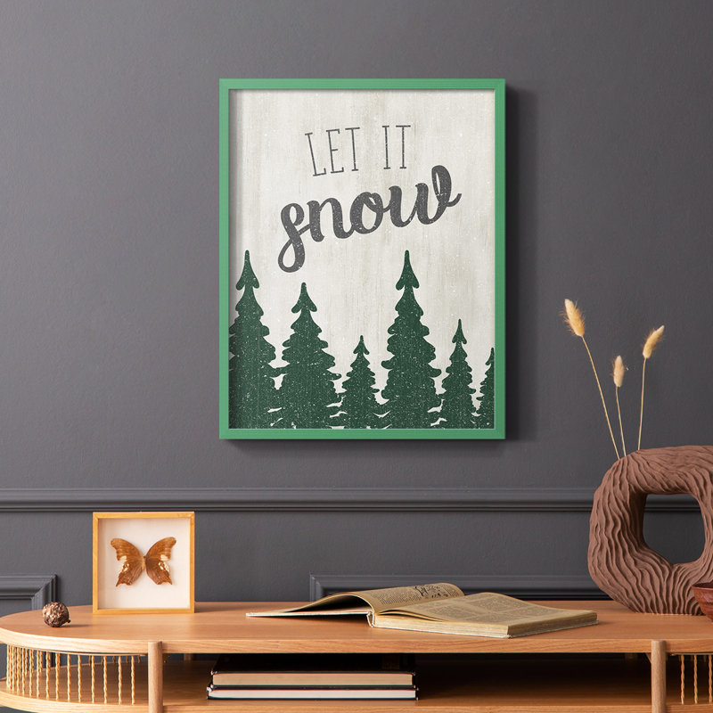 Let It Snow Forest, reproduction encadrée - bois massif, Vert, H 10 po x l 8 po
