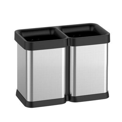 Poubelle de cuisine 2 X 5,3 gallons, poubelles à double compartiment, couvercle ouvert