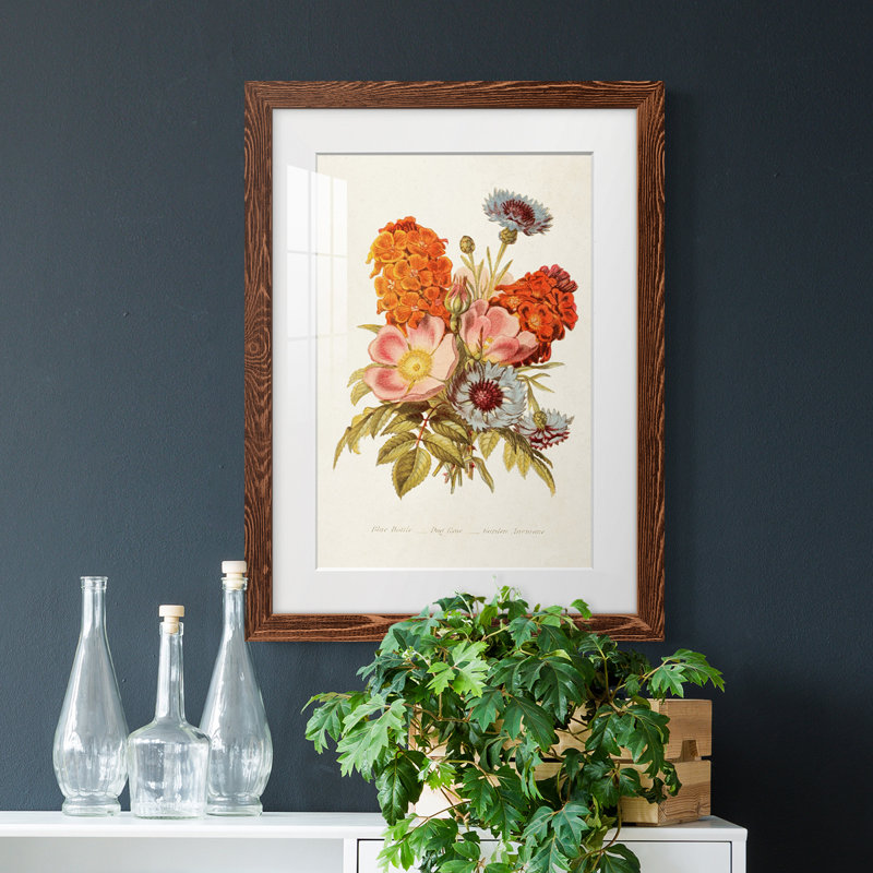 Antique Floral Bouquet II - cadre photo, Érable encadré, H 32 po x l 23 po x P 1 po