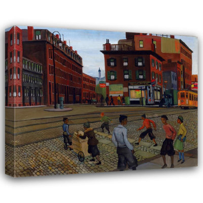 "Douglass Square" by  Allan Rohan Crite - Gallery Wrap Canvas Wall Art