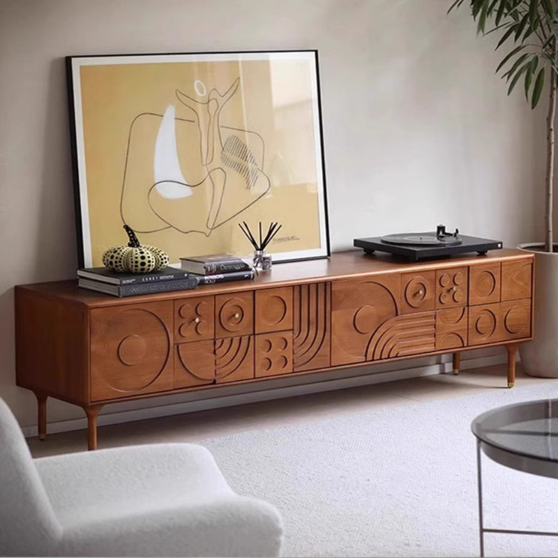 Meuble télé Vintage, H 19,69 po x L 94,49 po x l 15,75 po, Brun