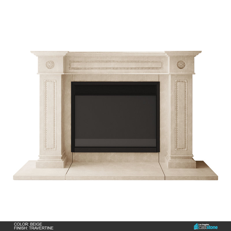 Berlin Concrete Fireplace Surround, Travertine Beige
