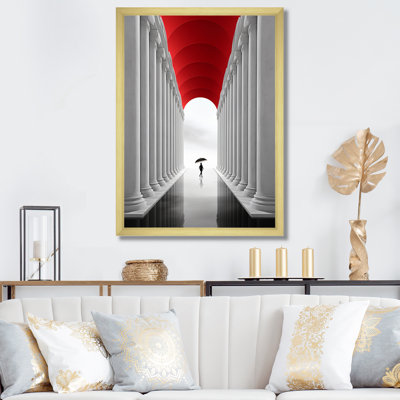 «The Red Umbrella Minimal Architecture», reproduction d'art sur toile