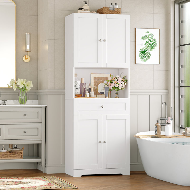67.5" H Freestanding Bathroom Cabinet, White