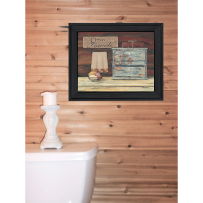 Clean Towels 1 Black Framed Print Wall Art