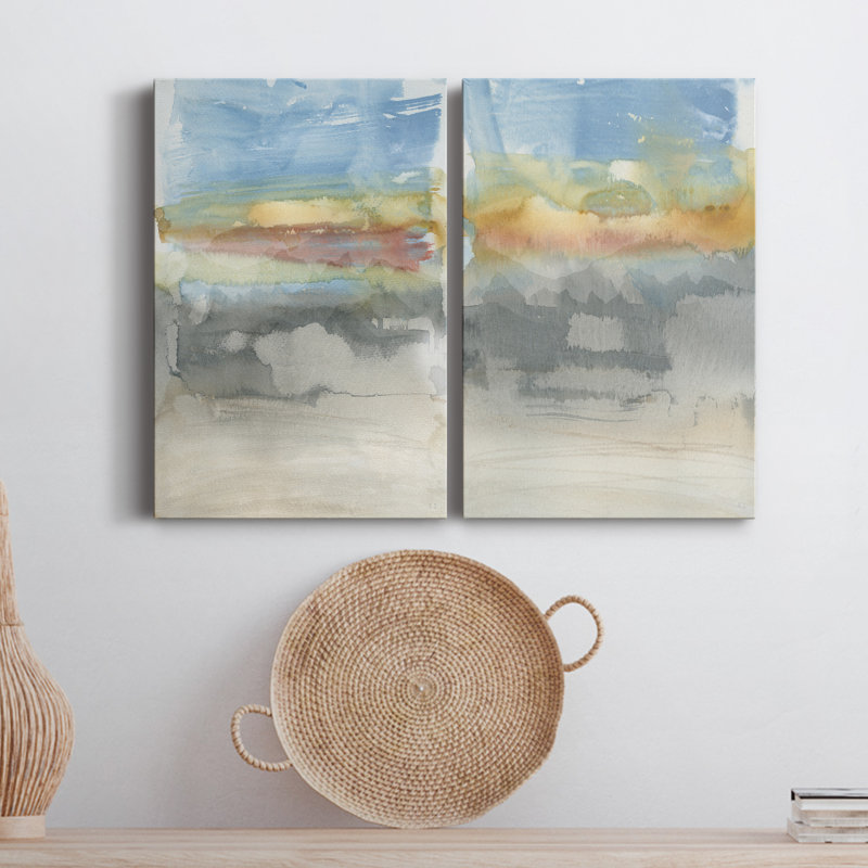 High Desert Sunset I - ensemble de 2 peintures, H 36 po x l 24 po x P 1 po, Toile tendue