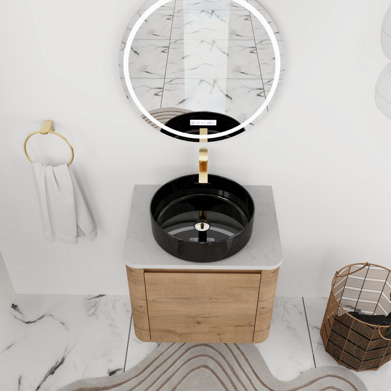 Meuble-lavabo simple 24 po avec comptoir en quartz, 24