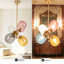 Luminaire suspendu en verre multicolore 4 lumières