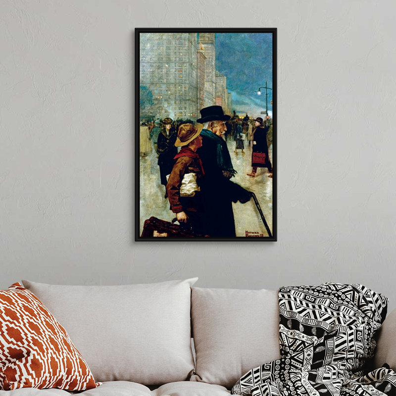 Art mural sur toile Norman Rockwell, Cadre flottant noir, H 38 po x l 26 po x P 1,75 po