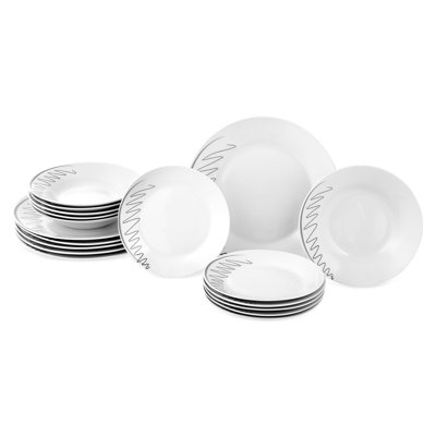 Kilmersdon Porcelain China Dinnerware Set 18 Piece - Service for 6