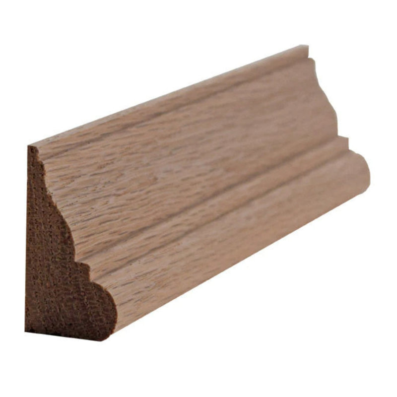 Moulure de base EWBC28 Colonial de 1-3 / 8 po de hauteur x 3/4 po. Sans finition, Chêne rouge