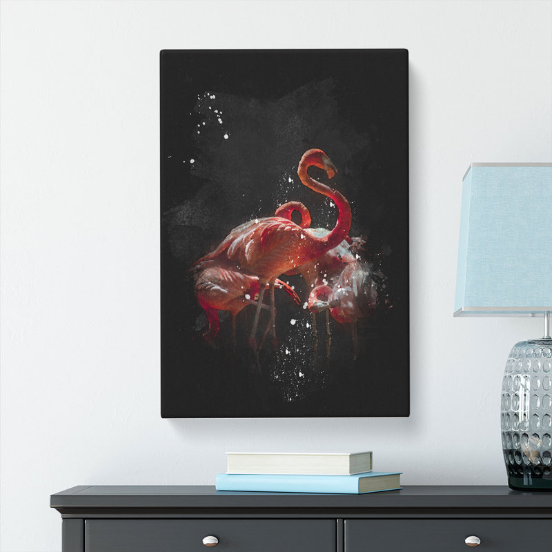 Pink Flamingos - Wrapped Canvas Painting, 91cm H x 60cm W x 3cm D