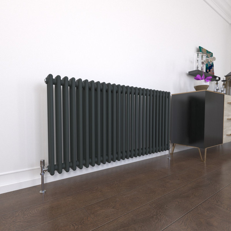 Traditional 2 3 Column Radiator Cast Iron Style Heating, Anthracite, 60cm H x 146cm W x 7cm D