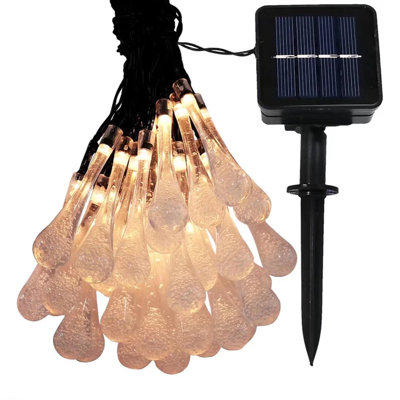 Pat 20' Outdoor LED Solar Powered 30 - Bulb Fairy String Light
