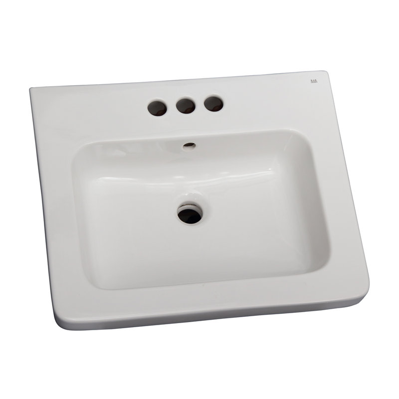 Barclay Resort 18.12'' White Vitreous China Rectangular Bathroom Sink with Overflow, 31.5" H x 19.75" W x 18.12" L