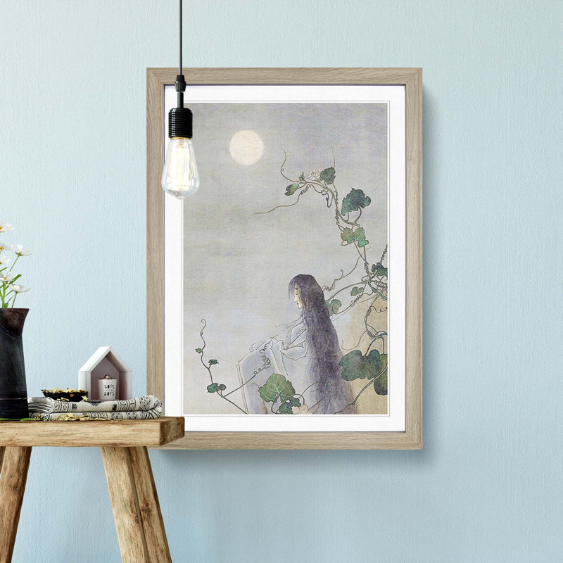 The Spirit of the Deceased by Tsukioka Yoshitoshi - Picture Frame Painting Print, 36cm H x 27cm W x 2cm D, Oak Framed