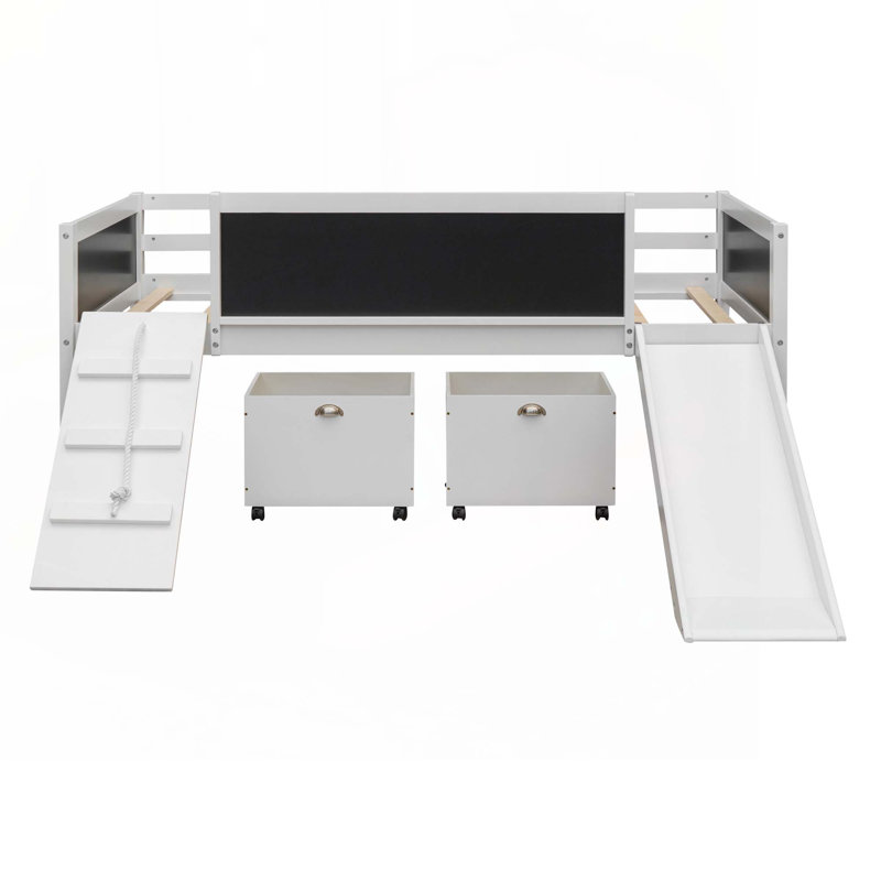 Lit plateforme avec rangement Livvi, Blanc