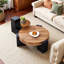 Double-Layer Round Coffee Table With Detachable L-Shaped Legs