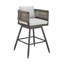 Tabouret d'extérieur en métal avec coussin Haimes-2062266988
