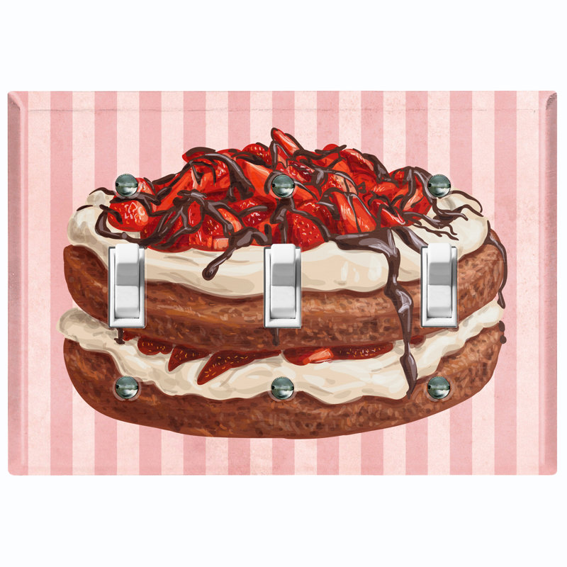 Plaque murale d'interrupteur d'éclairage 3 couches Strawberry Layered Cake