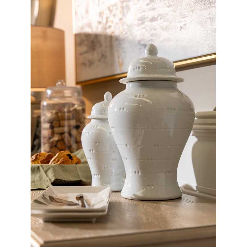 Kendrix Ceramic Decorative Urns & Jars, 37 cm H x 22 cm W x 22 cm D