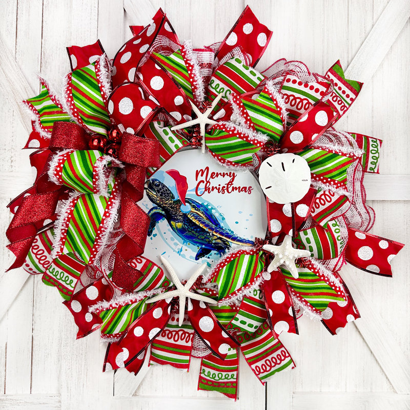 Couronne en maille 20 po Coastal Christmas