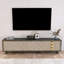 Meuble télé rétro en bois manufacturé noir-989661462