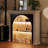 Beige + Black Solid Wood Freestanding Fireplace
