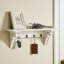 Portemanteau mural avec tablettes, organisateur mural en bois