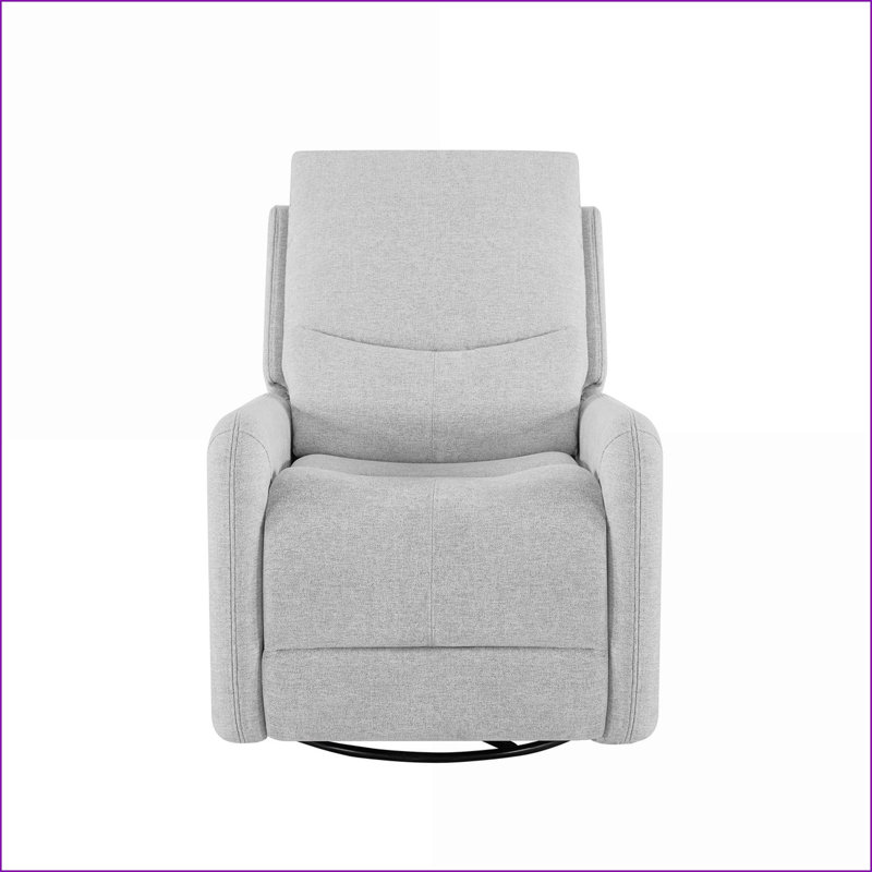 Recliners, Modern 30\" Swivel Power Recliner Arm Chair | Heathered Light Grey Polyester