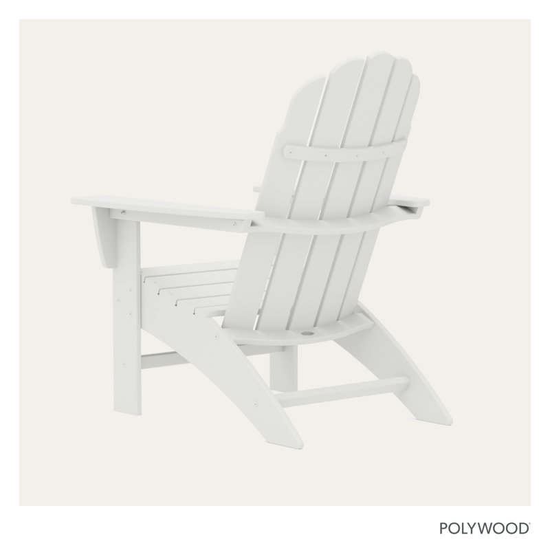 POLYWOOD Vineyard Curveback Resin Adirondack Chair, White