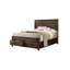 Ensemble de chambre à coucher avec très grand lit californien, rangement, brun, noir, 3 pièces avec 2 tables de chevet