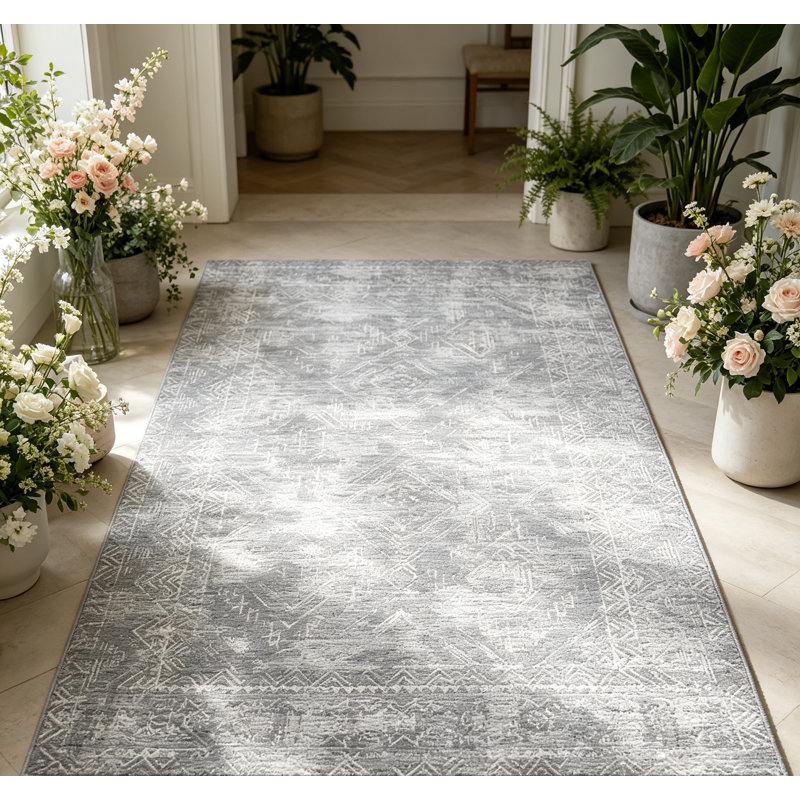 Living Room Rug Washable Rug for Bedroom Vintage Rug Non Slip Area Rug Geometric Throw Rugs Stain Resistant Carpet for Office Nursery Dining Room