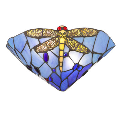 Applique murale en verre coloré style libellule Tiffany