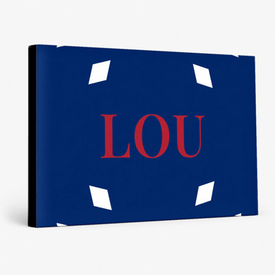 «Louisville City Colors Luxury Monogram» - blanc, bleu, rouge, toile, art mural