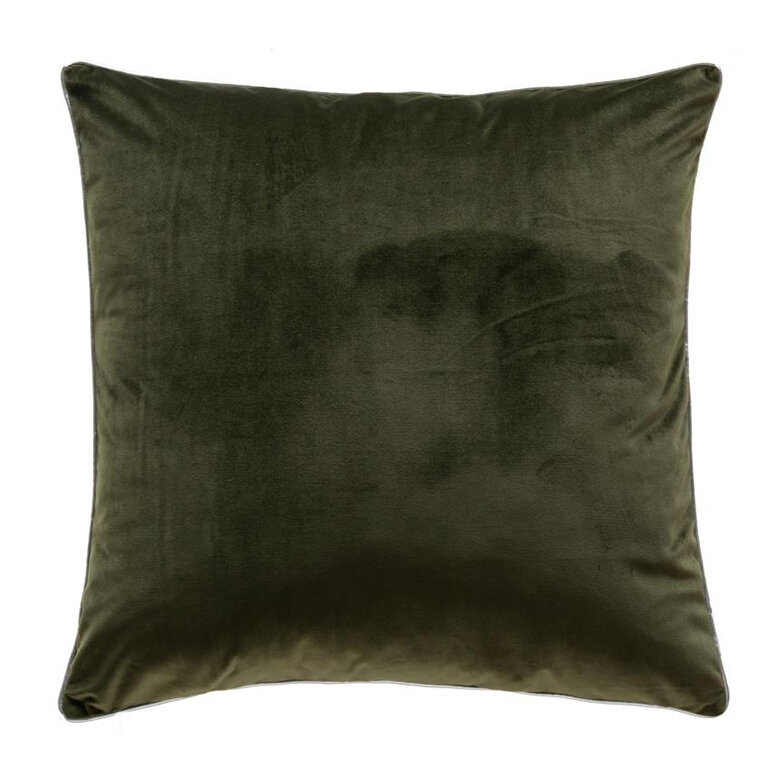 Noah Square Pillow Cover & Insert, Green/Silver