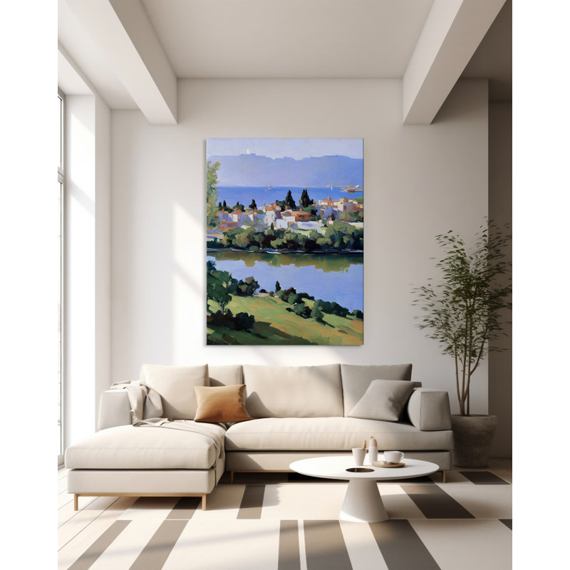 Paysage marin de la Costa Brava, H 32 po x l 24 po